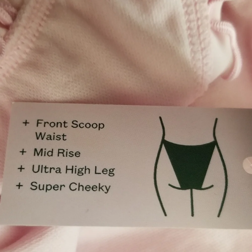 NWT Wild Fable Light Pink Mid Rise Super Cheeky Bikini Bottom Size XXS
